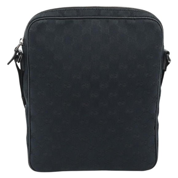 GUCCI GG Canvas Shoulder Bag Black Silver 92551 Auth 192749