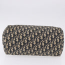 Christian Dior Trotter Canvas Hand Bag Navy Gold Tone Auth 192750-6