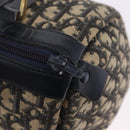 Christian Dior Trotter Canvas Hand Bag Navy Gold Tone Auth 192750-10