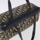 Christian Dior Trotter Canvas Hand Bag Navy Gold Tone Auth 192750-7