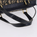Christian Dior Trotter Canvas Hand Bag Navy Gold Tone Auth 192750-8