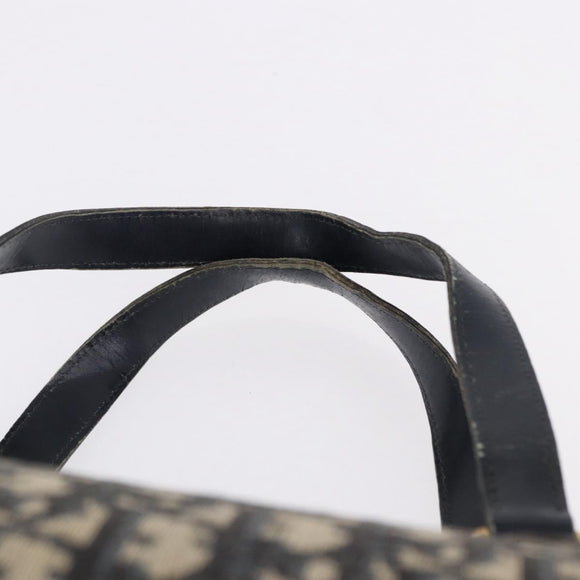 Christian Dior Trotter Canvas Hand Bag Navy Gold Tone Auth 192750