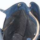 BURBERRY Hand Bag Leather Navy Beige Auth 192751A-19