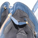BURBERRY Hand Bag Leather Navy Beige Auth 192751A-20