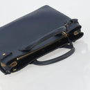 BURBERRY Hand Bag Leather Navy Beige Auth 192751A-6