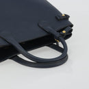 BURBERRY Hand Bag Leather Navy Beige Auth 192751A-7