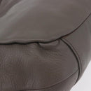 PRADA Shoulder Bag Leather Gray Silver Auth 192752A-14
