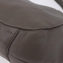 PRADA Shoulder Bag Leather Gray Silver Auth 192752A-15