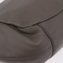PRADA Shoulder Bag Leather Gray Silver Auth 192752A-16