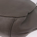 PRADA Shoulder Bag Leather Gray Silver Auth 192752A-17