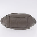 PRADA Shoulder Bag Leather Gray Silver Auth 192752A-5