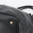 Miu Miu Hand Bag Leather Black Gold Tone Auth 192754-10