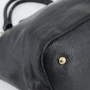 Miu Miu Hand Bag Leather Black Gold Tone Auth 192754-11
