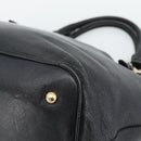 Miu Miu Hand Bag Leather Black Gold Tone Auth 192754-12