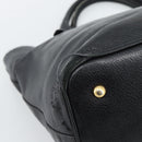 Miu Miu Hand Bag Leather Black Gold Tone Auth 192754-13