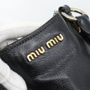 Miu Miu Hand Bag Leather Black Gold Tone Auth 192754-15