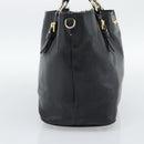 Miu Miu Hand Bag Leather Black Gold Tone Auth 192754-4