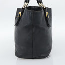 Miu Miu Hand Bag Leather Black Gold Tone Auth 192754-5