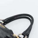 Miu Miu Hand Bag Leather Black Gold Tone Auth 192754-8