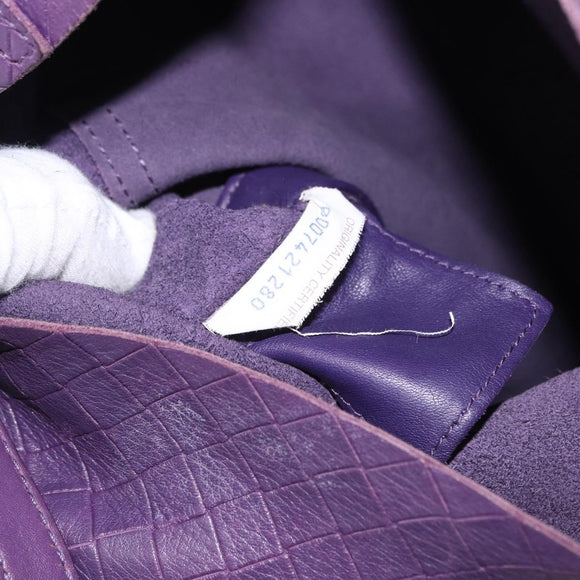 BOTTEGA VENETA INTRECCIATO Shoulder Bag Leather Purple Auth 192755A