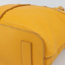 CELINE Hand Bag Leather Yellow Silver Auth 192757A-14