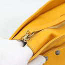 CELINE Hand Bag Leather Yellow Silver Auth 192757A-10