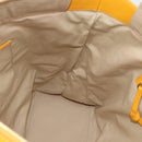 CELINE Hand Bag Leather Yellow Silver Auth 192757A-20