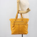 CELINE Hand Bag Leather Yellow Silver Auth 192757A-24