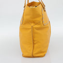 CELINE Hand Bag Leather Yellow Silver Auth 192757A-4