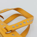CELINE Hand Bag Leather Yellow Silver Auth 192757A-8