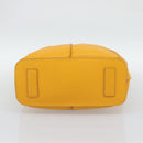 CELINE Hand Bag Leather Yellow Silver Auth 192757A-5