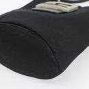 FENDI Mamma Baguette Hand Bag Cotton Black Silver Auth 192758A-9