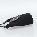 FENDI Mamma Baguette Hand Bag Cotton Black Silver Auth 192758A-3