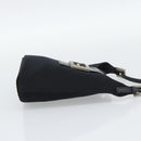 FENDI Mamma Baguette Hand Bag Cotton Black Silver Auth 192758A-4