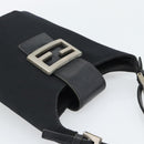 FENDI Mamma Baguette Hand Bag Cotton Black Silver Auth 192758A-6