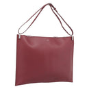 CELINE Shoulder Bag Leather Bordeaux Silver Auth 192759A-1