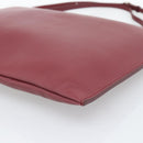 CELINE Shoulder Bag Leather Bordeaux Silver Auth 192759A-9