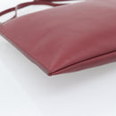 CELINE Shoulder Bag Leather Bordeaux Silver Auth 192759A-14