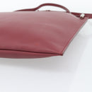 CELINE Shoulder Bag Leather Bordeaux Silver Auth 192759A-15