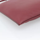 CELINE Shoulder Bag Leather Bordeaux Silver Auth 192759A-16