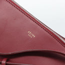 CELINE Shoulder Bag Leather Bordeaux Silver Auth 192759A-10
