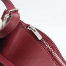 CELINE Shoulder Bag Leather Bordeaux Silver Auth 192759A-11