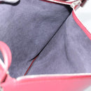 CELINE Shoulder Bag Leather Bordeaux Silver Auth 192759A-17