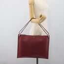 CELINE Shoulder Bag Leather Bordeaux Silver Auth 192759A-19