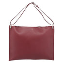 CELINE Shoulder Bag Leather Bordeaux Silver Auth 192759A-13