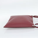 CELINE Shoulder Bag Leather Bordeaux Silver Auth 192759A-4
