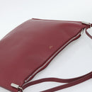 CELINE Shoulder Bag Leather Bordeaux Silver Auth 192759A-6