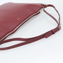 CELINE Shoulder Bag Leather Bordeaux Silver Auth 192759A-7