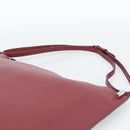 CELINE Shoulder Bag Leather Bordeaux Silver Auth 192759A-8