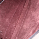 CELINE Shoulder Bag Leather Bordeaux Silver Auth 192760A-11